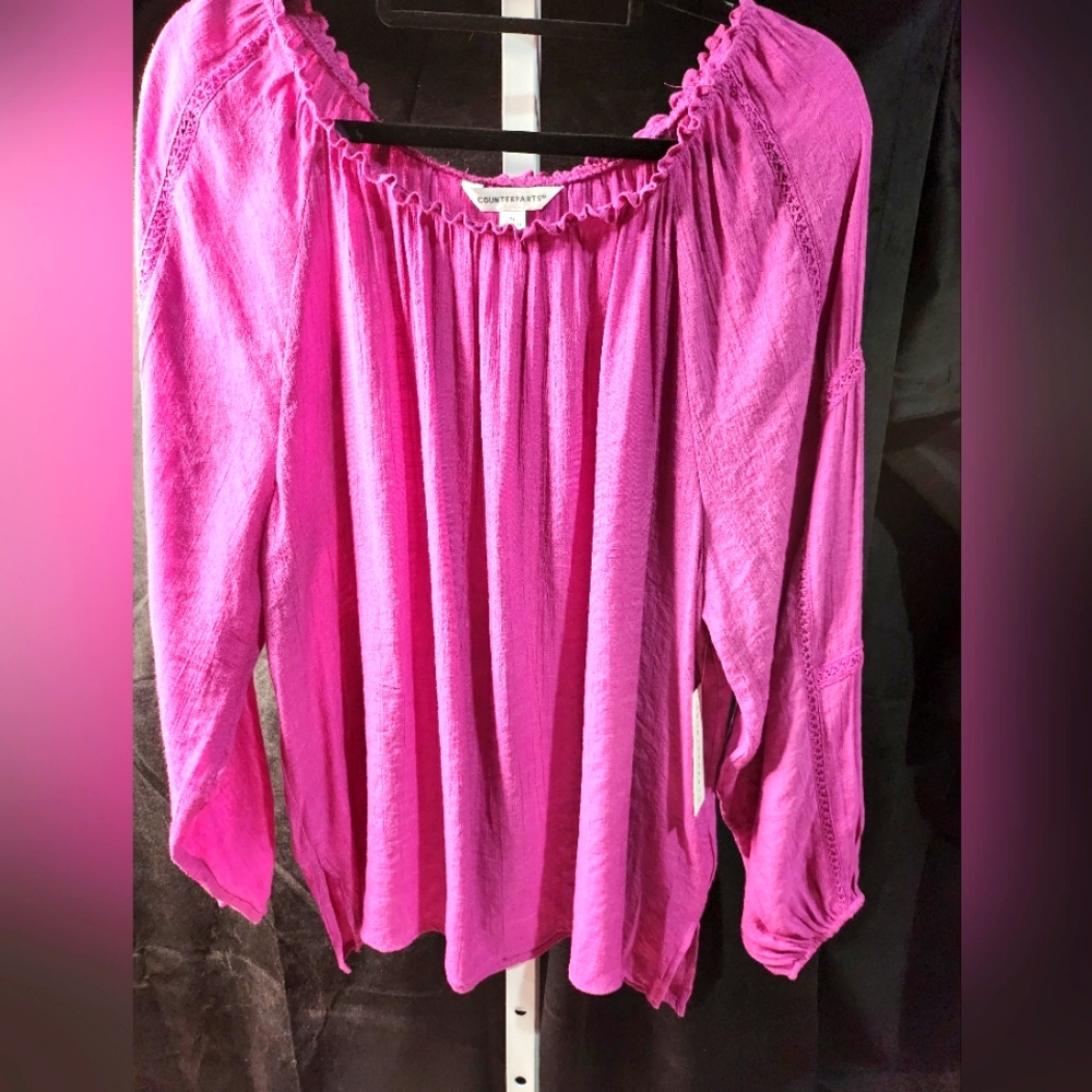 Counterparts Pink Off-the-Shoulder Lace Blouse – Romantic & Versatile - Picture 12 of 13